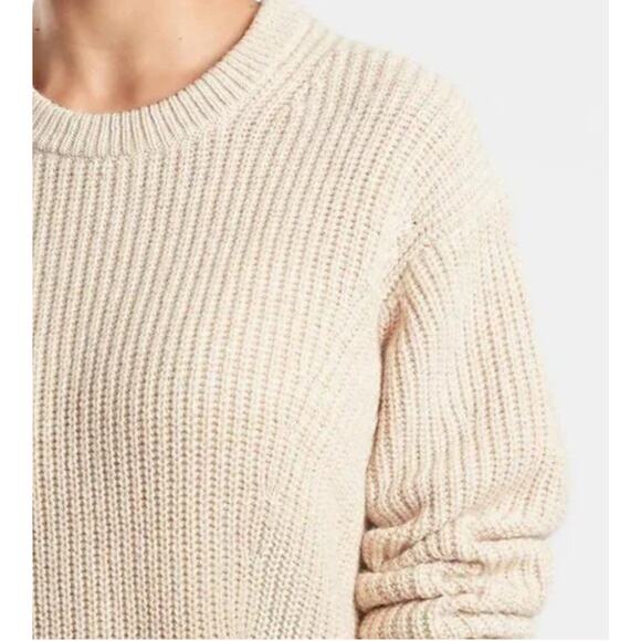 Athleta Crew Sweater Wool Blend Coconut Cascades #632076 Size XS - Picture 3 of 6